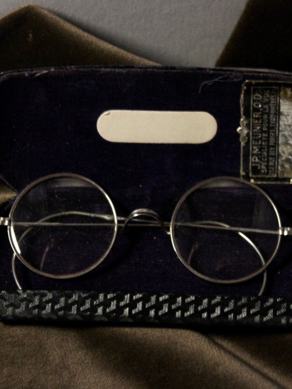 1920's Antique Pewter Metal Frame Harry Potter Round Cable Temple Spectacles
